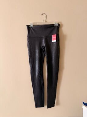 SPANX Black Faux Leather High-Waist Leggings
